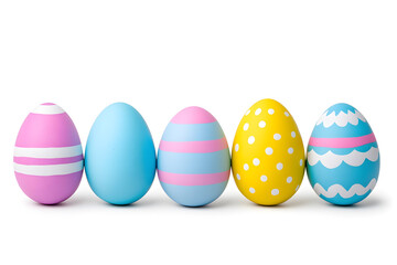 Obraz premium Colorful easter eggs collection isolated on white background
