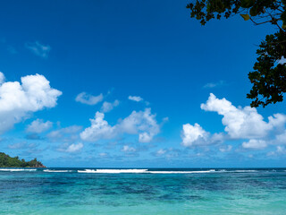View of the sea from the bay of Baia Lazare.