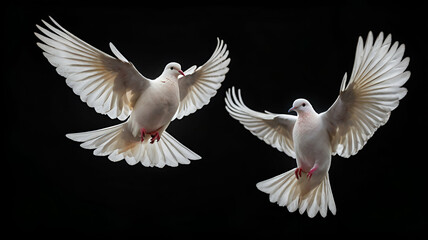 Obraz premium White Dove in Flight for the International Day of Peace