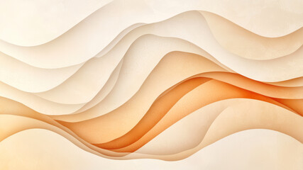 Obraz premium Curved Paper Elements Create a Gentle Flow Against a Beige Background in an Artistic Composition Full of Warmth and Tranquility