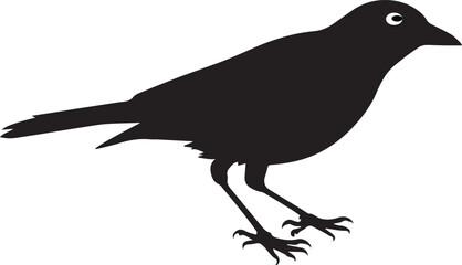 Obraz premium Bird silhouette on white background symbol design black vector illustration.