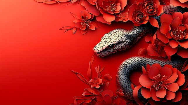 Chinese New Year.lunar new year,year of the snake.&nbsp;symbolizes the Lunar New Year of China
