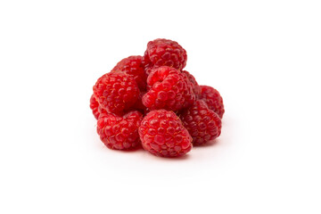 Tasty fresh raspberry isolated on a white background. Top view.