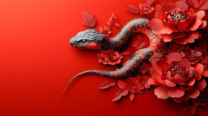 Fototapeta premium Chinese New Year.lunar new year,year of the snake.&nbsp;symbolizes the Lunar New Year of China 