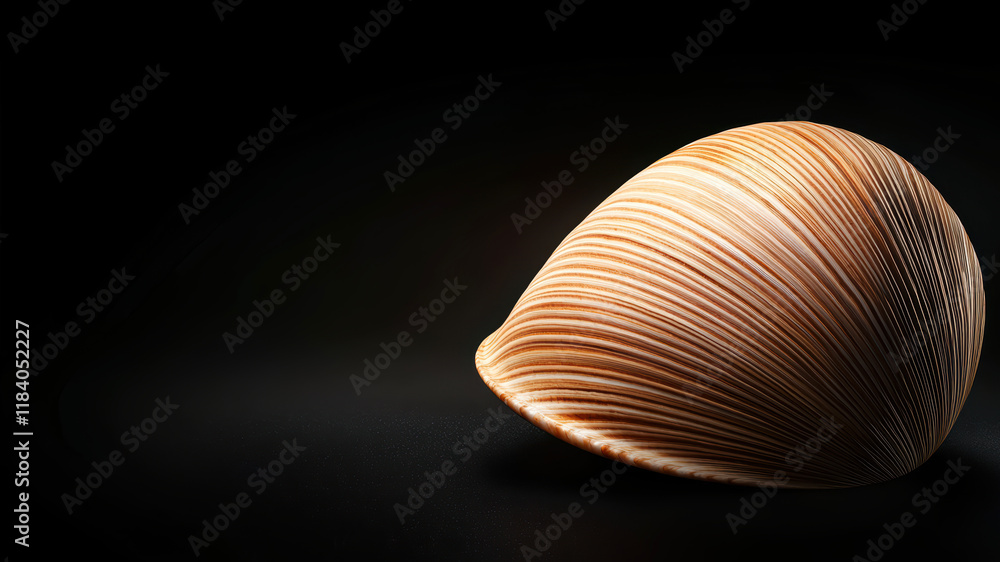 Poster elegant textures of a shell reveal intricate patterns against a dark backdrop highlighting the beaut