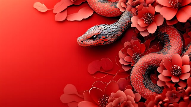 Chinese New Year.lunar new year,year of the snake.&nbsp;symbolizes the Lunar New Year of China

