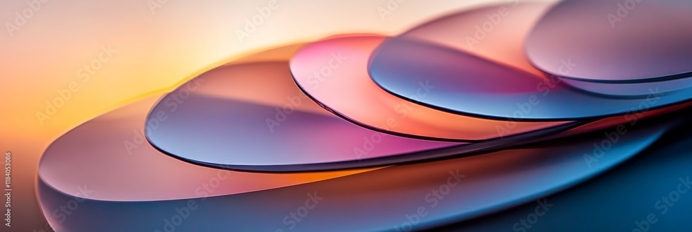 Aufkleber abstract design of overlapping pastel-colored translucent circles on a gradient background.