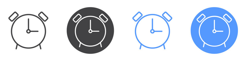 Alarm clock icon vector symbol outline sign