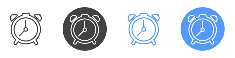 Alarm clock icon vector symbol outline sign