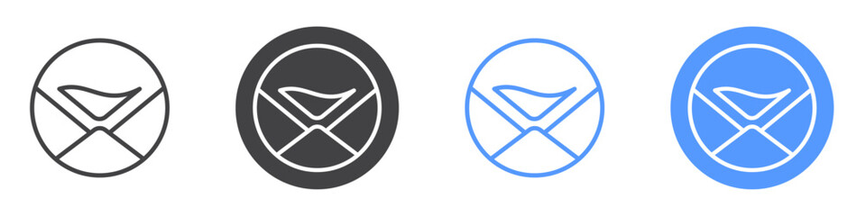 Aqua mail icon vector symbol outline sign