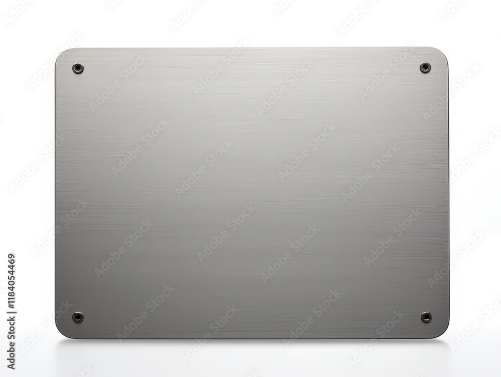 Aufkleber isolated metal plate with smooth surface and rounded corners for background use in creative projects