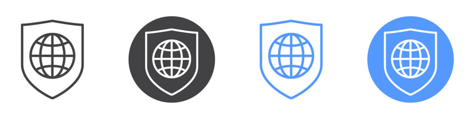 Browser protection icon vector symbol outline sign
