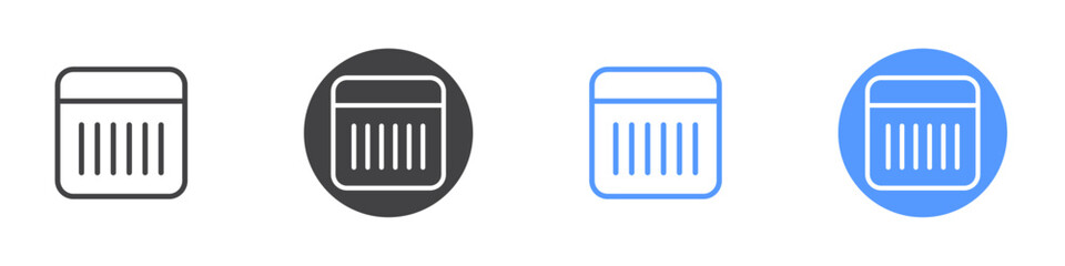 Calendar week icon vector symbol outline sign