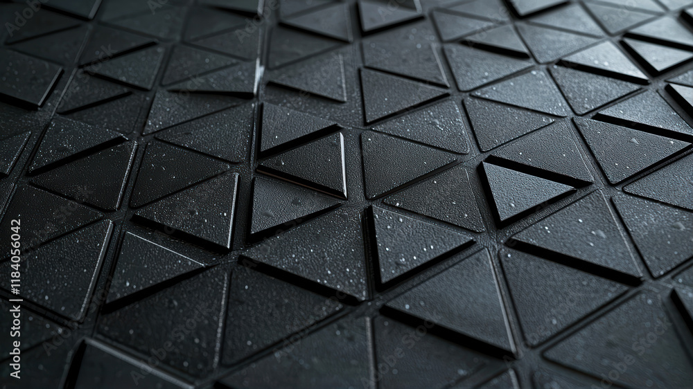 Aufkleber fascinating interplay of light and shadow on a textured black triangular surface showcasing geometri