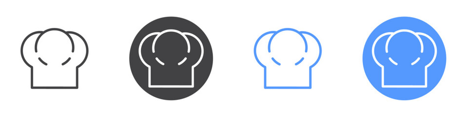 Chef hat icon vector symbol outline sign