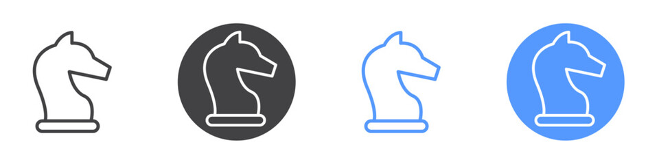 Chess horse icon vector symbol outline sign