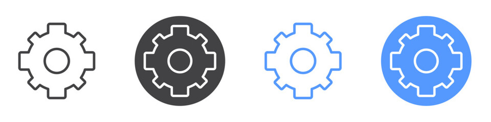 Cog wheel icon vector symbol outline sign