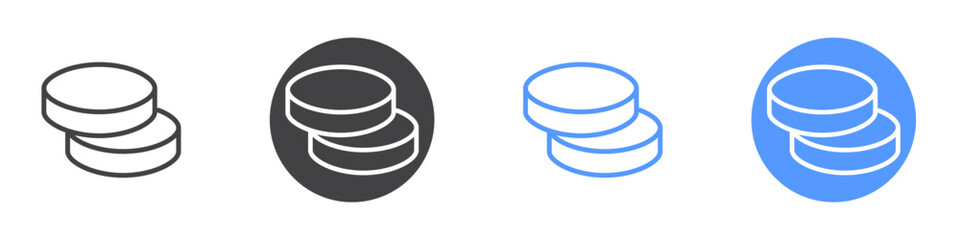 Coins iicon vector symbol outline sign