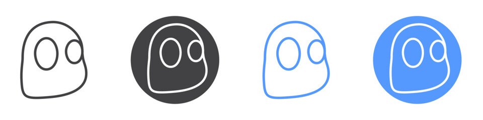 Cyber ghost icon vector symbol outline sign