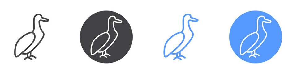 Duck icon vector symbol outline sign