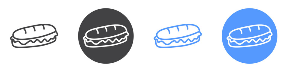 Hotdog icon vector symbol outline sign