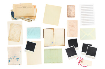 aged pages and old instant photo