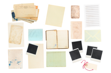 aged pages and old instant photo