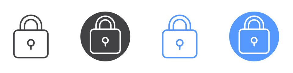 Lock icon vector symbol outline sign