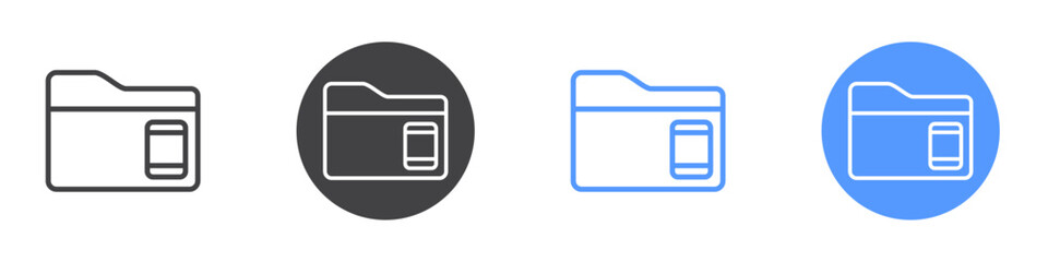 Obraz premium Mobile folder icon vector symbol outline sign