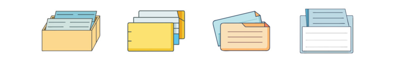 index cards vector icon, office vector illustration - simple illustration of index cards perfect for logos, and office-themed designs.