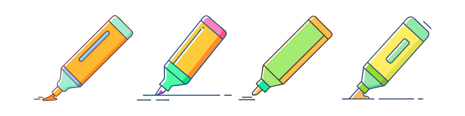 highlighter vector icon, office vector illustration - simple illustration of highlighter perfect for logos, and office-themed designs.