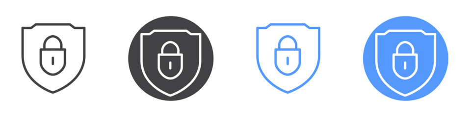 Protection lock icon vector symbol outline sign