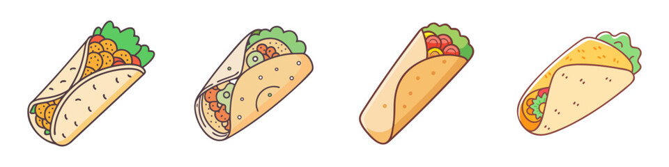 burrito vector icon, foods vector illustration - simple illustration of burrito perfect for logos, and foods-themed designs.