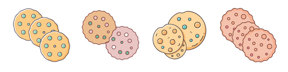 cookies vector icon, foods vector illustration - simple illustration of cookies perfect for logos, and foods-themed designs.