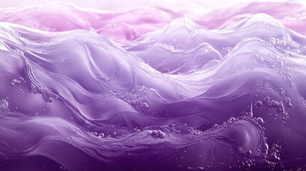 Obraz premium Purple liquid swirls, bubbles, close-up, background blur, cosmetic texture