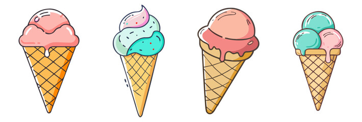 ice cream cone vector icon, foods vector illustration - simple illustration of ice cream cone perfect for logos, and foods-themed designs.