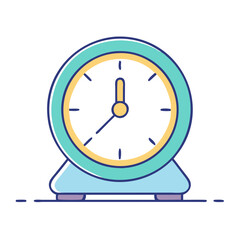 desk clock vector icon, office vector illustration - simple illustration of desk clock perfect for logos, and office-themed designs.