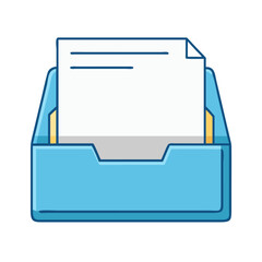 file tray vector icon, office vector illustration - simple illustration of file tray perfect for logos, and office-themed designs.