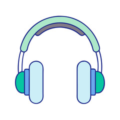 headphones vector icon, office vector illustration - simple illustration of headphones perfect for logos, and office-themed designs.