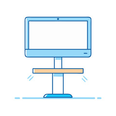 monitor stand vector icon, office vector illustration - simple illustration of monitor stand perfect for logos, and office-themed designs.