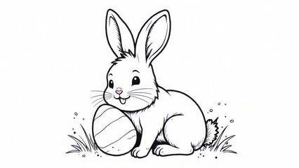 Obraz premium Easter bunny coloring page for kids for Easter