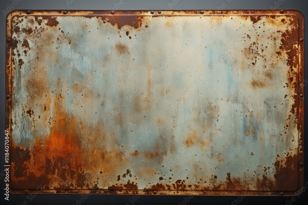 Poster old rusty metal sign with blank surface ideal for text overlay and creative projects featuring weath