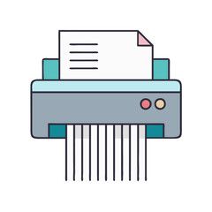 paper shredder vector icon, office vector illustration - simple illustration of paper shredder perfect for logos, and office-themed designs.