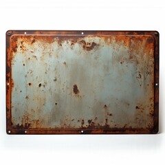 Old Rusty Metal Sign with Blank Surface for Customization, Ideal for Vintage Decor or Creative Art Projects