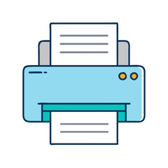 printer vector icon, office vector illustration - simple illustration of printer perfect for logos, and office-themed designs.