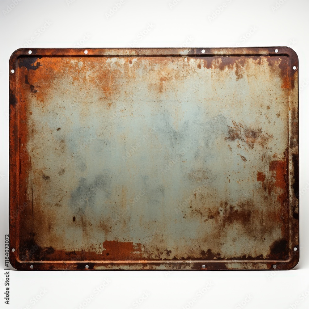 Aufkleber rusty metal sign with weathered texture and blank surface for customization or creative projects