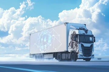 Global Logistics: Modern Truck Transports Goods Efficiently Across Continents