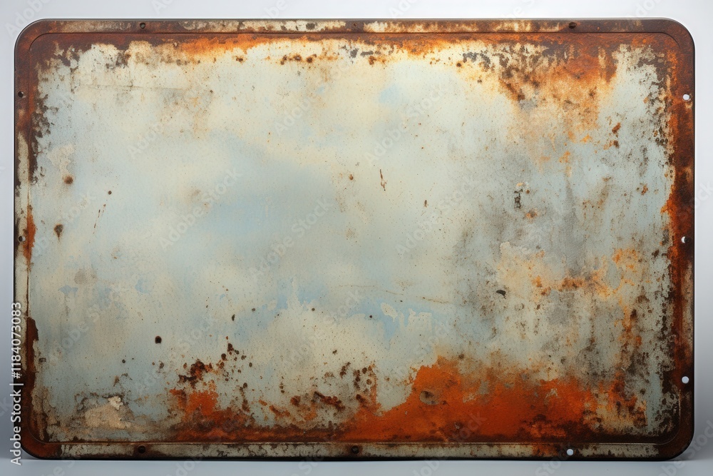 Poster weathered rusty metal sign with blank surface for customization or artistic use in various projects