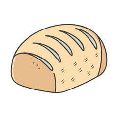 bread loaf vector icon, foods vector illustration - simple illustration of bread loaf perfect for logos, and foods-themed designs.