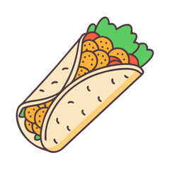 burrito vector icon, foods vector illustration - simple illustration of burrito perfect for logos, and foods-themed designs.